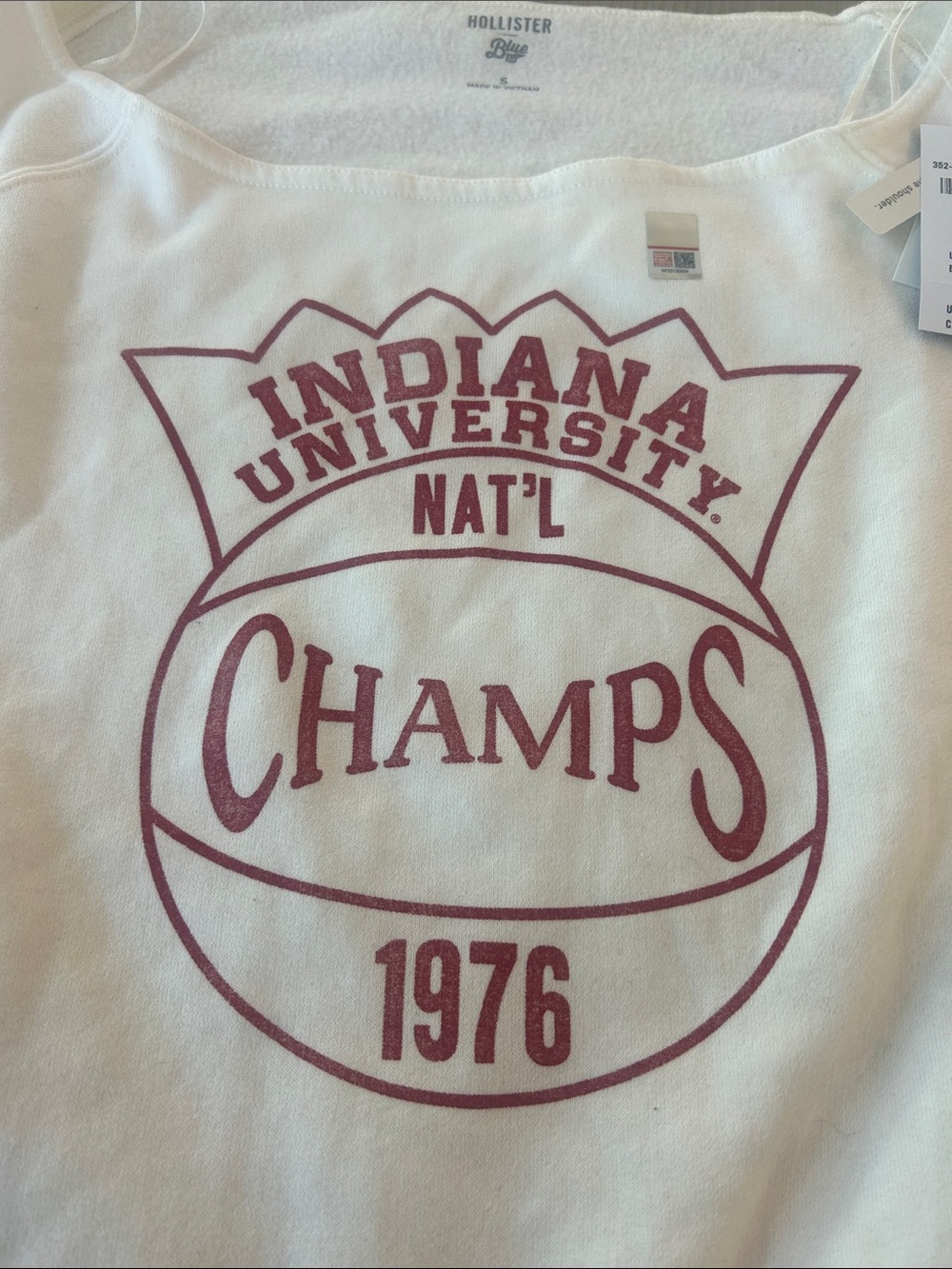 White off the shoulder Indiana University Sweatshirt - Picture 2 of 6